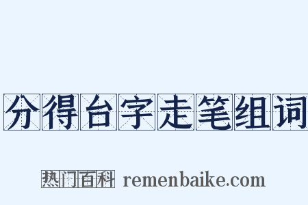 分得台字走笔组词是什么意思的图片
